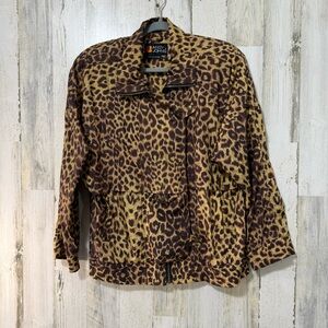 Leopard Print Teddy Jacket